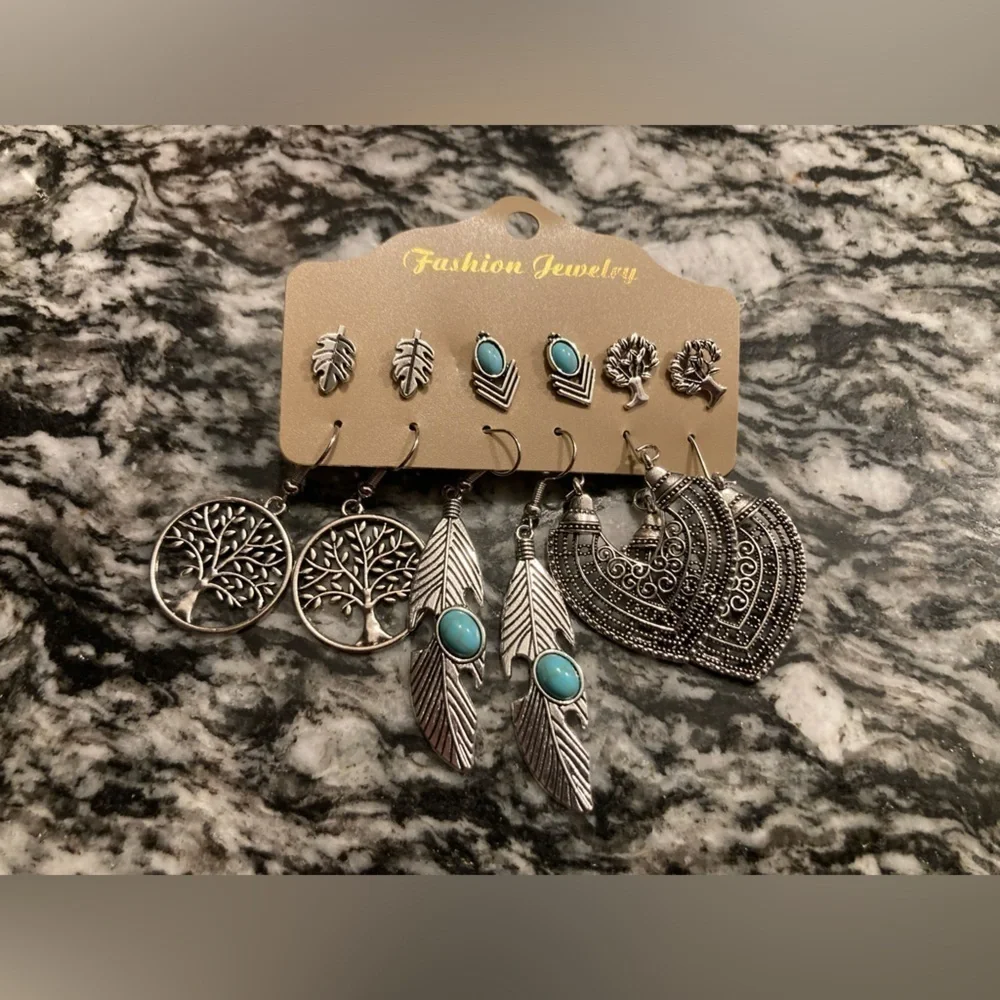 3/$20 Bohemian style earrings set- 6 pair set. Brand new.Great stocking stuffer
